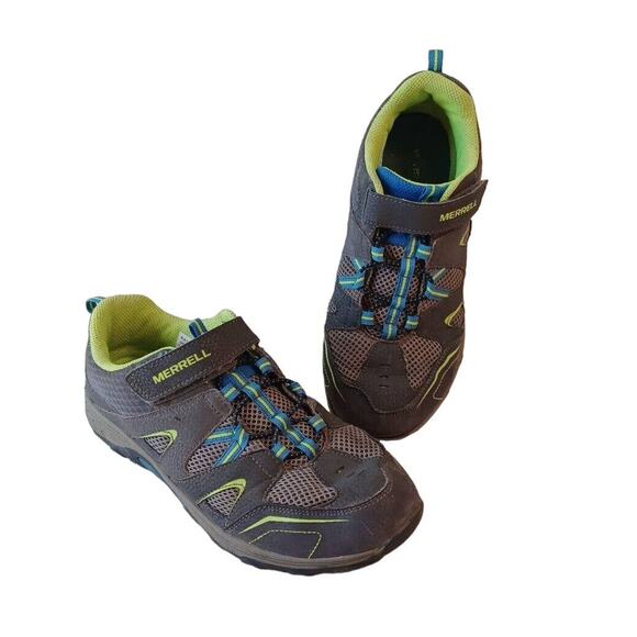Merrell ML-B Trail Chaser Hiking Shoes Women's Size 6.5 EU 37.5 Grey Blue Yellow - Picture 1 of 7